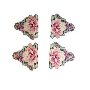 Daisy Kingdom? Vtg Floral Decorative Wood Pieces Cottagecore Shabby Chic